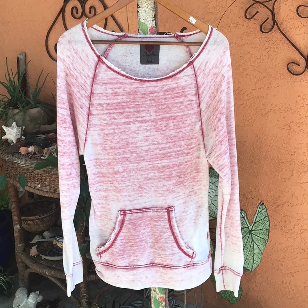 Faded Red Off-the-Shoulder Sweater